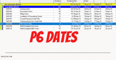 P6 Dates